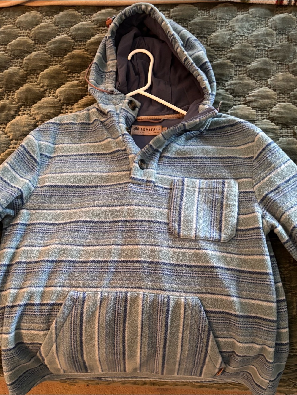 Men’s Blue Striped Hoodie Pullover
